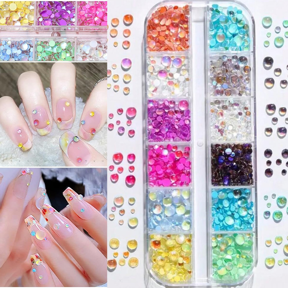 1 caja de cuentas redondas de  - Nail Art Valentines Day reseña y precio
