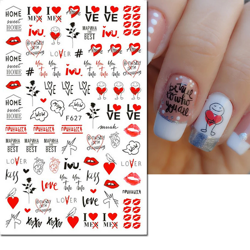 Calcomanías 3D para Uñas, Dise - Nail Art Valentines Day reseña y precio
